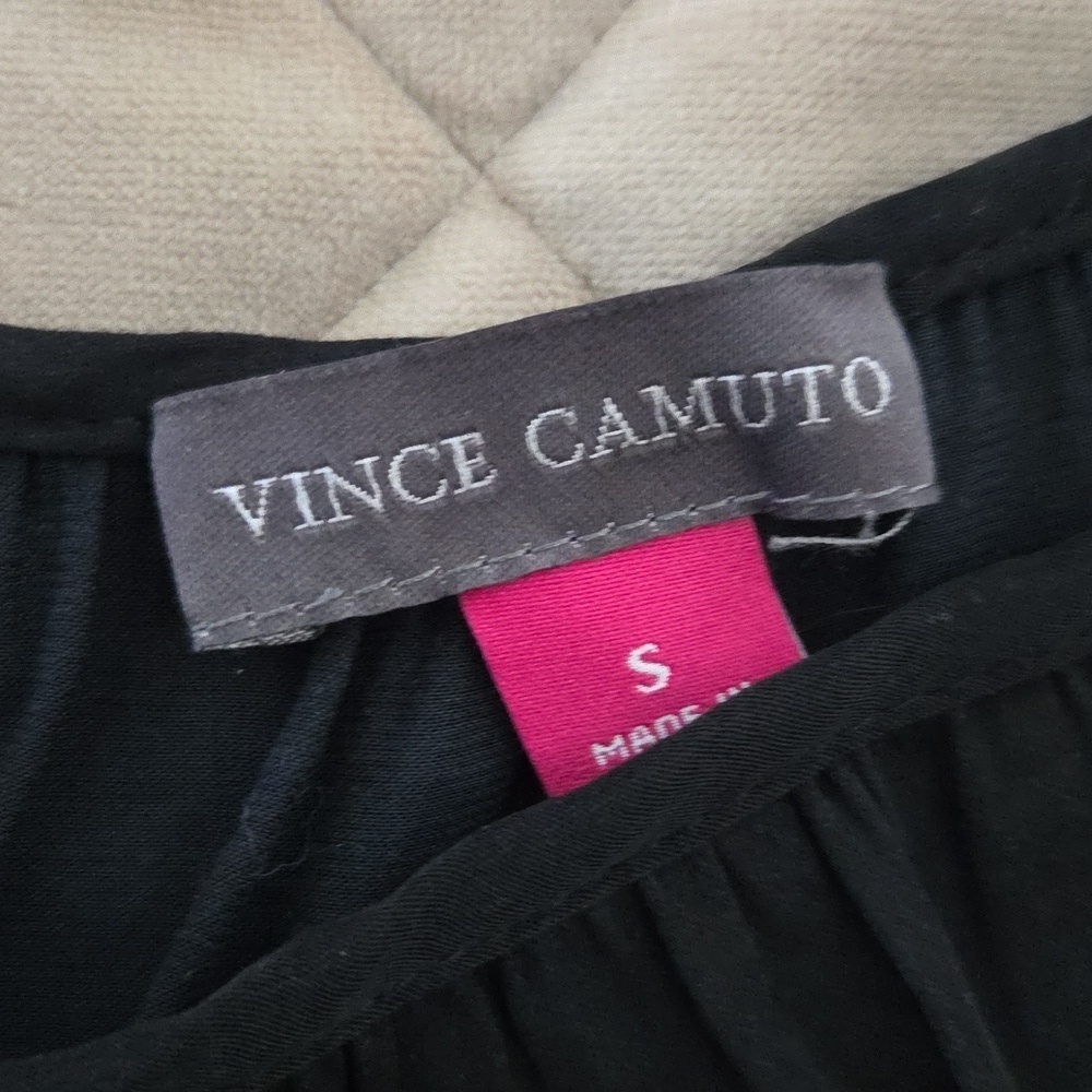 Vince Camuto Black Flowy Cold Shoulder Blouse - Picture 3 of 4